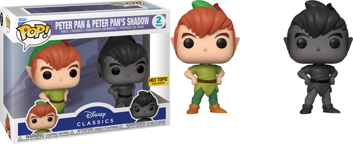 Funko POP! Disney Animation 2-Pack Peter Pan and Peter Pan's Shadow Hot Topic Exclusive