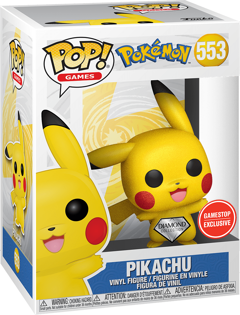 Funko POP! Games Pokémon 553 Pikachu (Waving) Diamond Glitter GameStop Exclusive