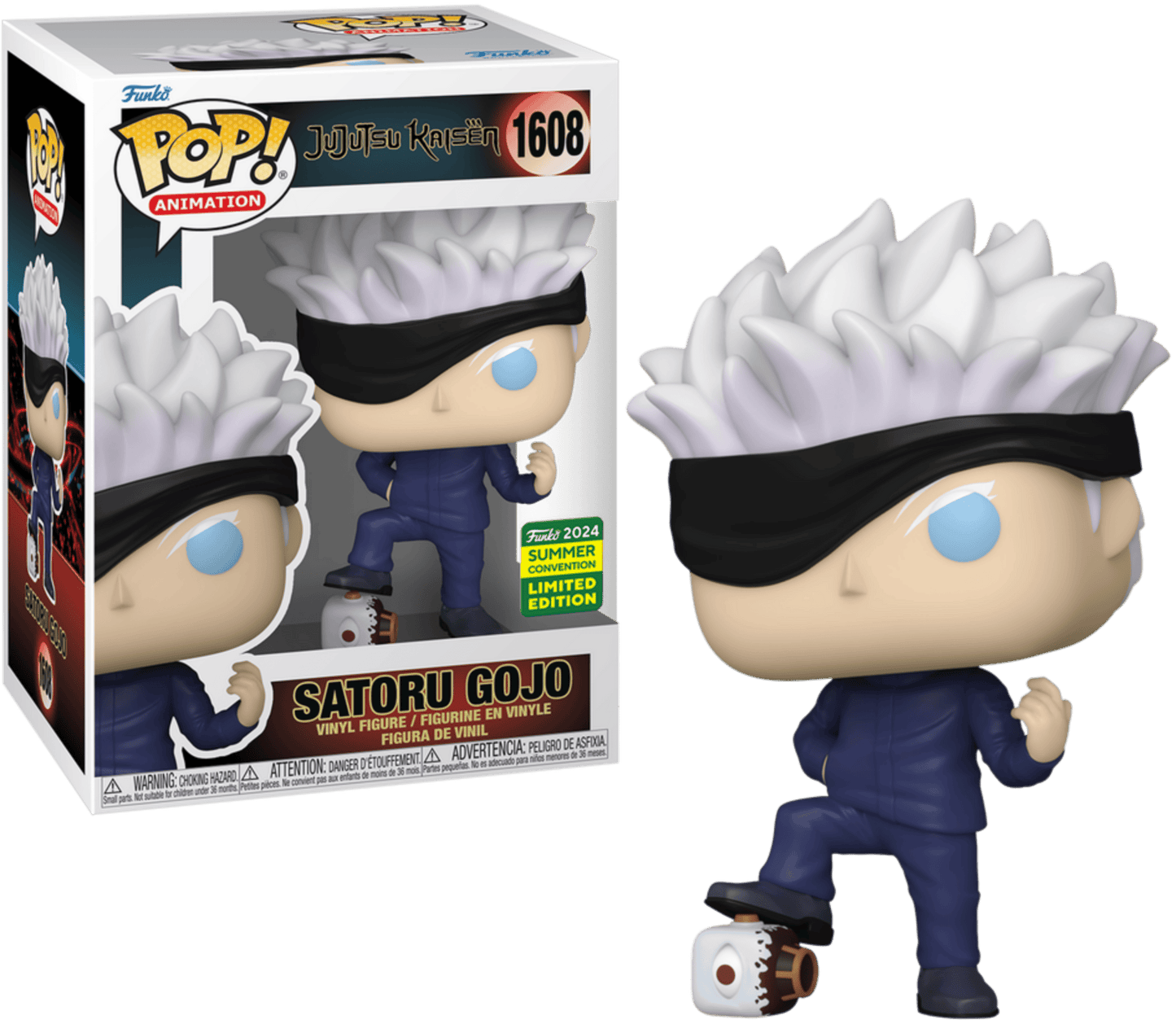 Funko POP! Animation Jujutsu Kaisen 1608 Satoru Gojo with Defeated Jogo 2024 Summer Convention Exclusive