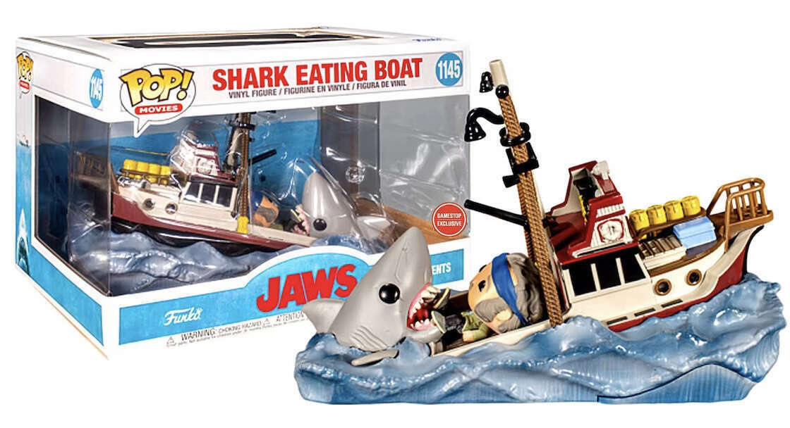 Funko POP! Super Deluxe Movies Jaws 1145 Shark Eating Boat GameStop Exclusive