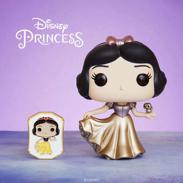 Funko POP! Disney Ultimate Princess Celebration 339 Snow White (Dancing Gold Dress) POP & Pin Virtual FunKon 2021 Shared Exclusive