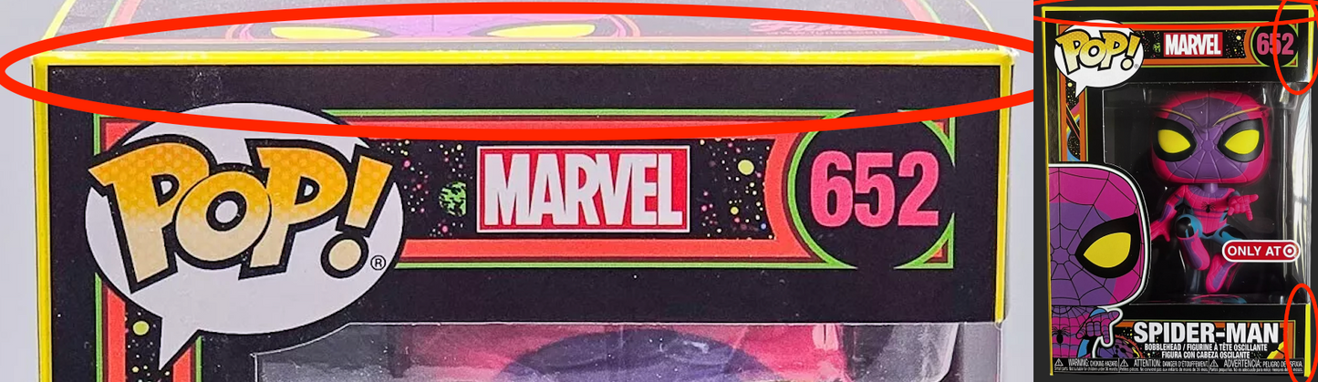 Funko POP! Marvel Spider-man 652 Spider-man Leaping Black Light Target Exclusive