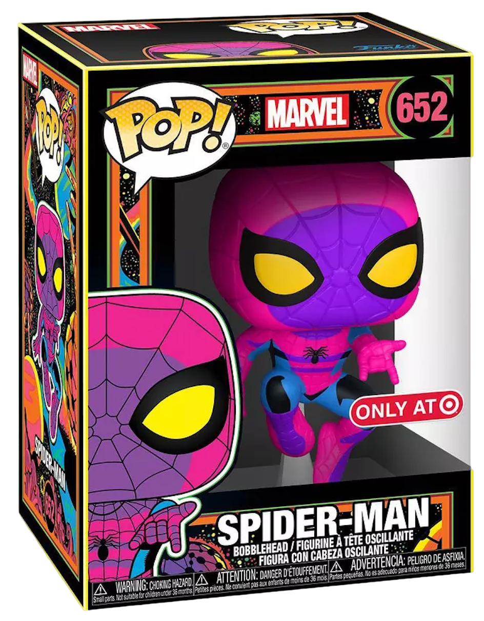 Funko POP! Marvel Spider-man 652 Spider-man Leaping Black Light Target Exclusive
