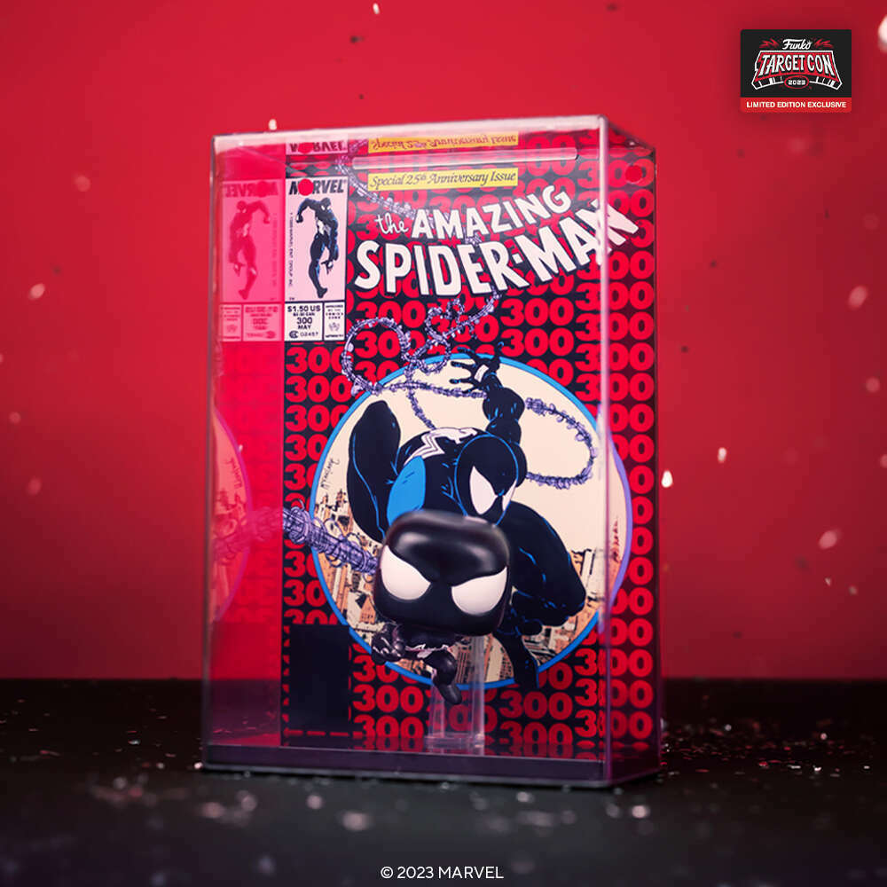 Funko POP! Comic Covers Marvel The Amazing Spider-Man #300 19 Black Suit Spider-Man (Venom 1st App.) Target Con Exclusive