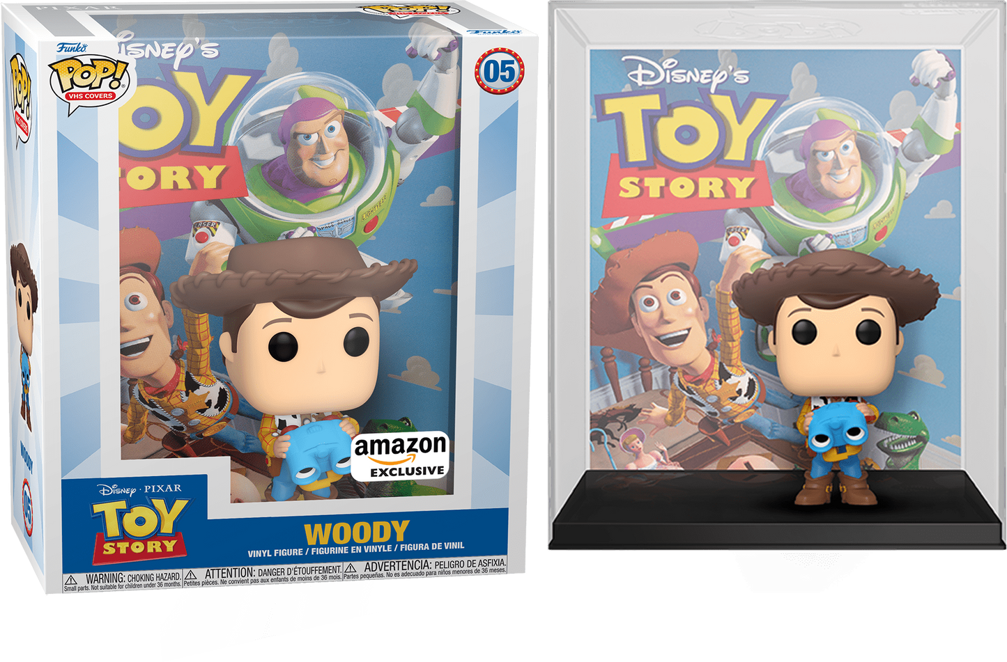 Funko POP! VHS Cover Disney Toy Story 05 Woody Holding Lenny Amazon Exclusive