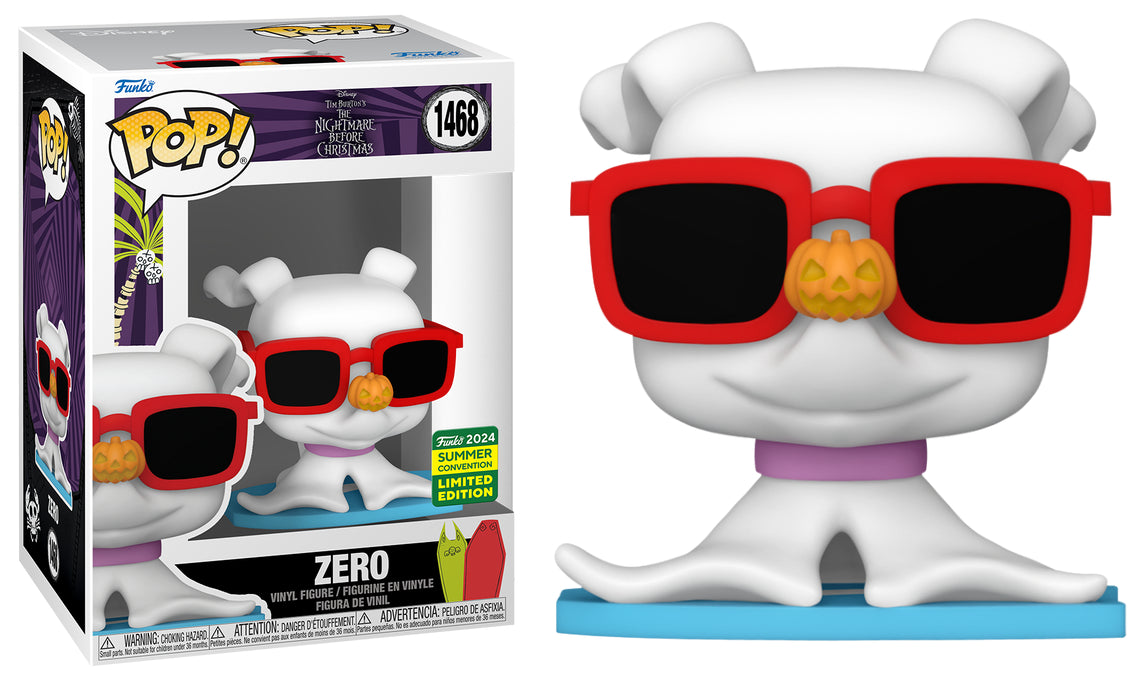 Funko POP! Disney The Nightmare Before Christmas 1468 Zero with Sunglasses 2024 Summer Convention Exclusive