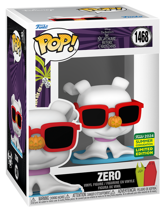 Funko POP! Disney The Nightmare Before Christmas 1468 Zero with Sunglasses 2024 Summer Convention Exclusive