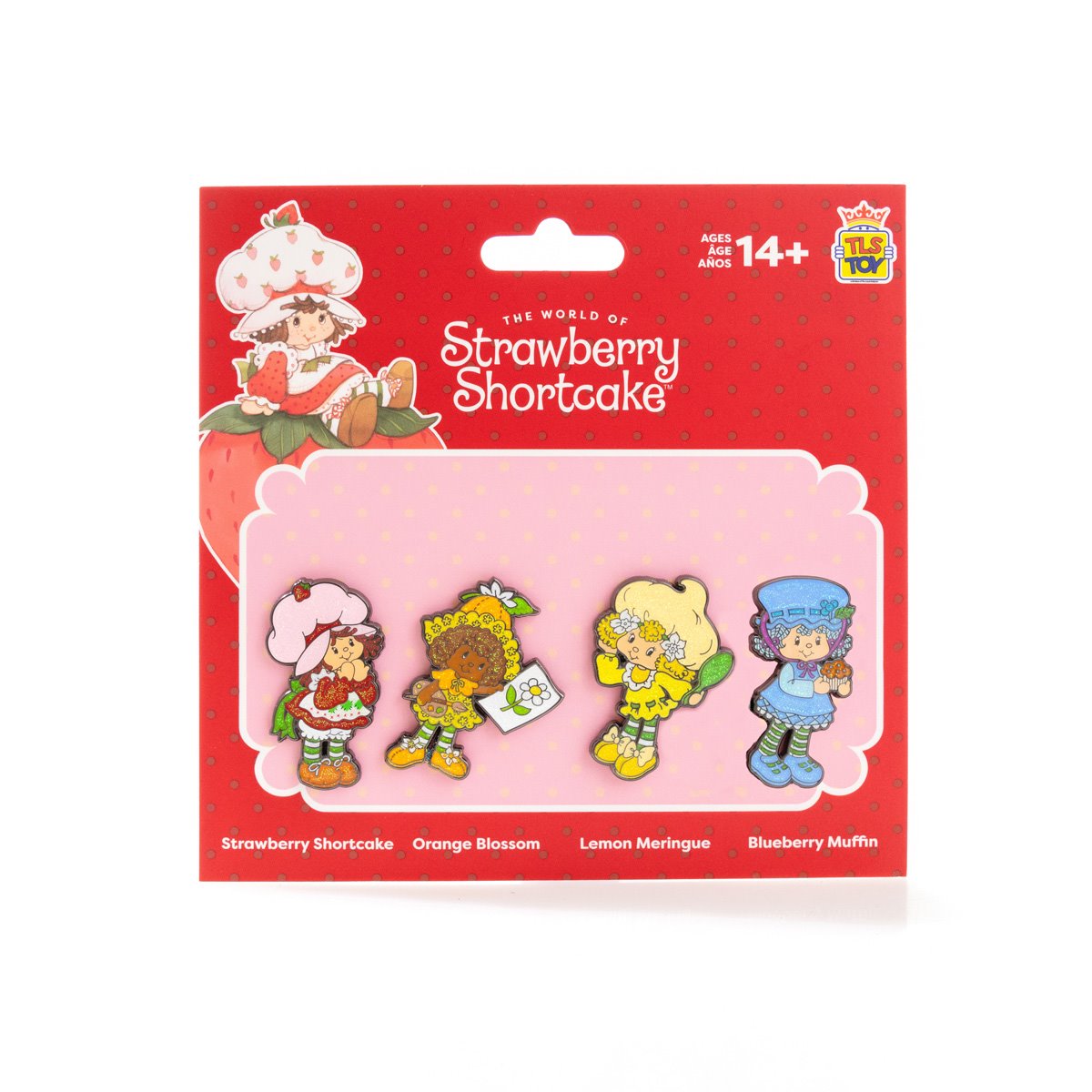 The Loyal Subjects Strawberry Shortcake Glitter Metal Pin Set of 4 San Diego Comic Con 2024 Exclusive