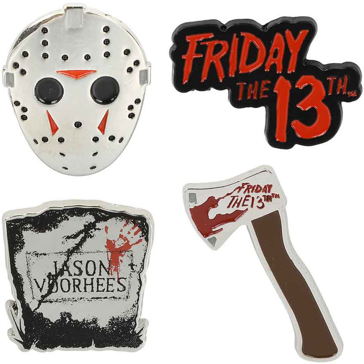 Bioworld Friday The 13th Jason Vorhees Lapel Pin Set of 4