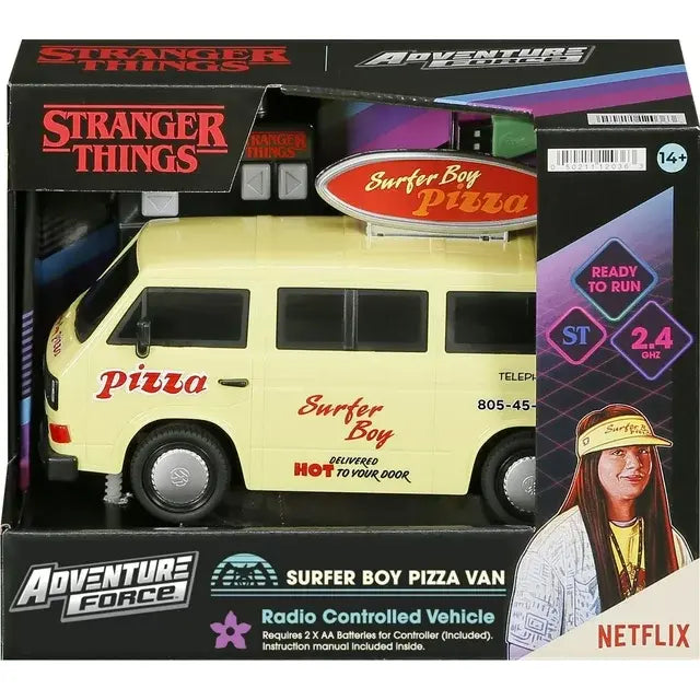 Adventure Force Stranger Things Argyle Surfer Boy Pizza Van Radio Controlled Vehicle