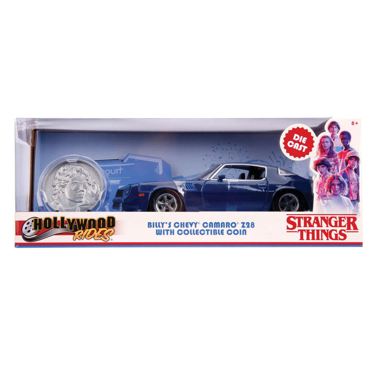 Jada Toys Hollywood Rides Stranger Things Diecast Billy's Chevy Camaro Z28 with Billy Coin