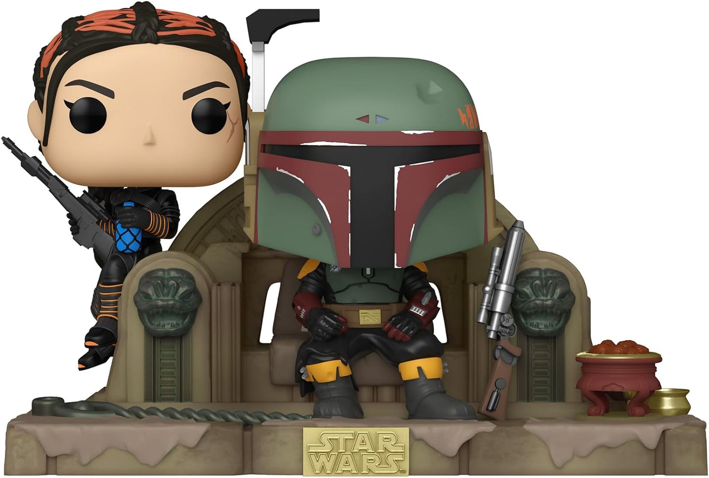 Funko POP! Super Deluxe TV Moments Star Wars The Mandalorian 465 Boba Fett and Fennec on Throne