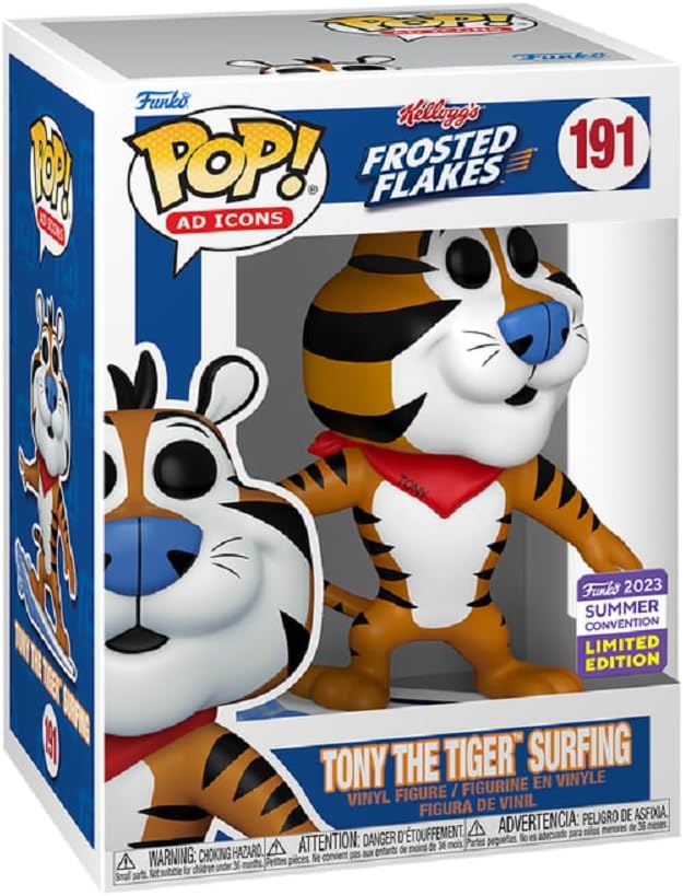 Funko POP! Ad Icons Frosted Flakes 191 Tony The Tiger Surfing SDCC 2023 Summer Convention Shared Exclusive