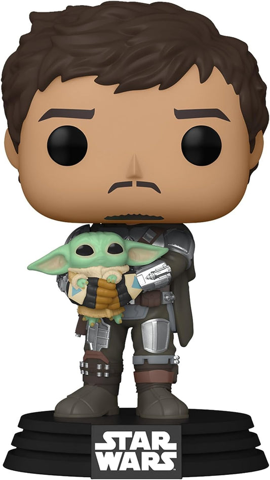 Funko POP! Star Wars The Mandalorian 461 Mandalorian (Din Djarrin) Holding The Child (Grogu)