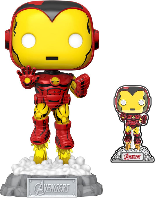 Funko POP! Marvel The Avengers: Earth's Mightiest Heroes 1172 Iron Man with Pin Amazon Exclusive