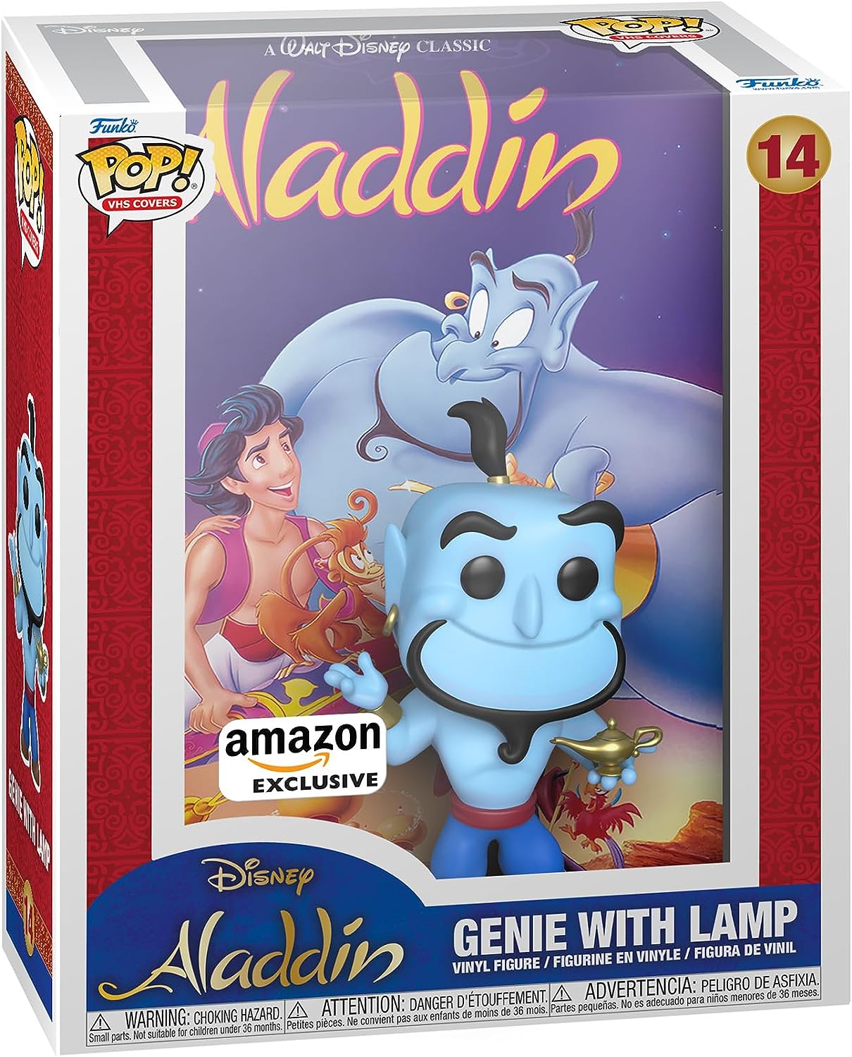 Funko POP! VHS Cover Disney Aladdin 14 Genie with Lamp Amazon Exclusive