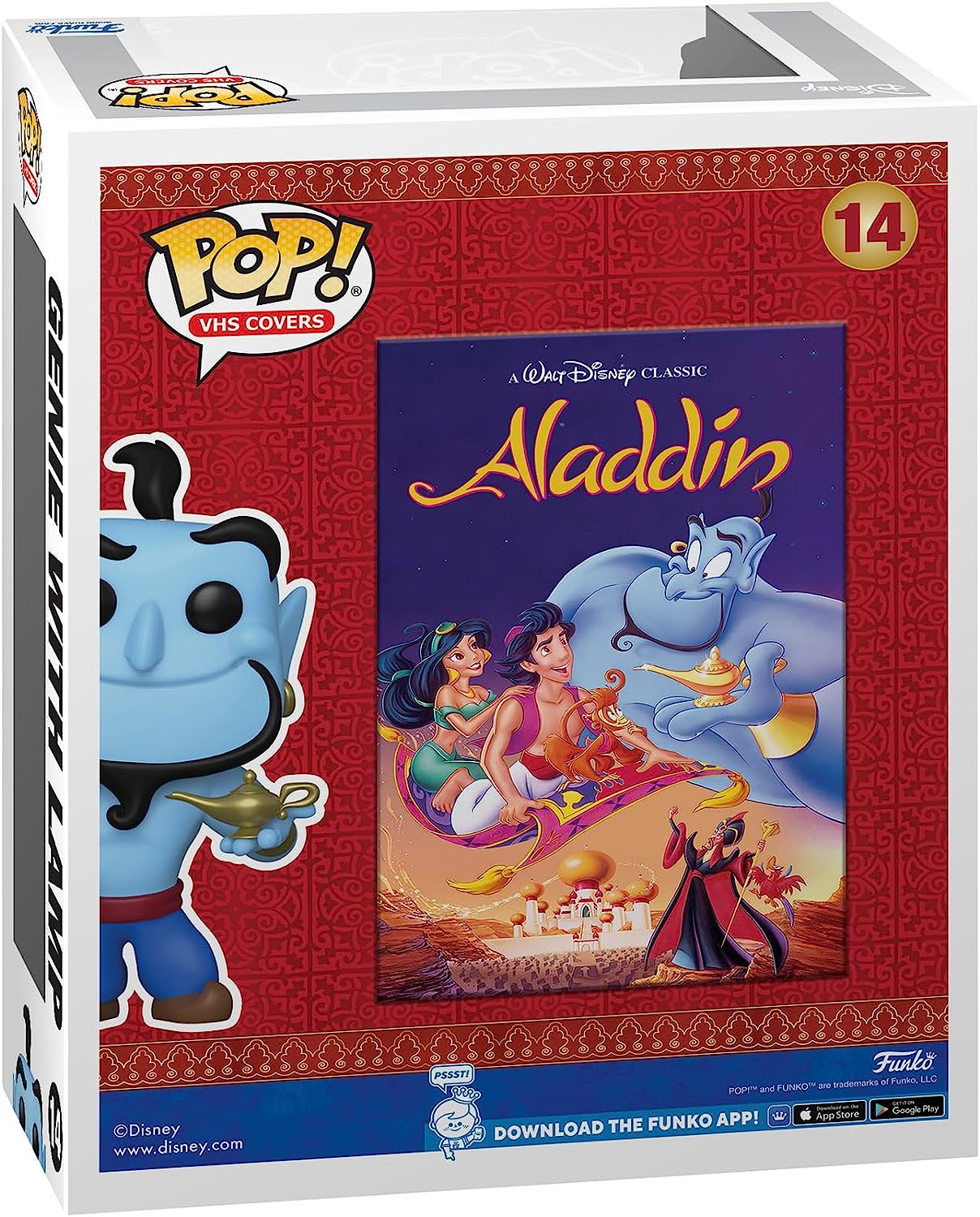 Funko POP! VHS Cover Disney Aladdin 14 Genie with Lamp Amazon Exclusive