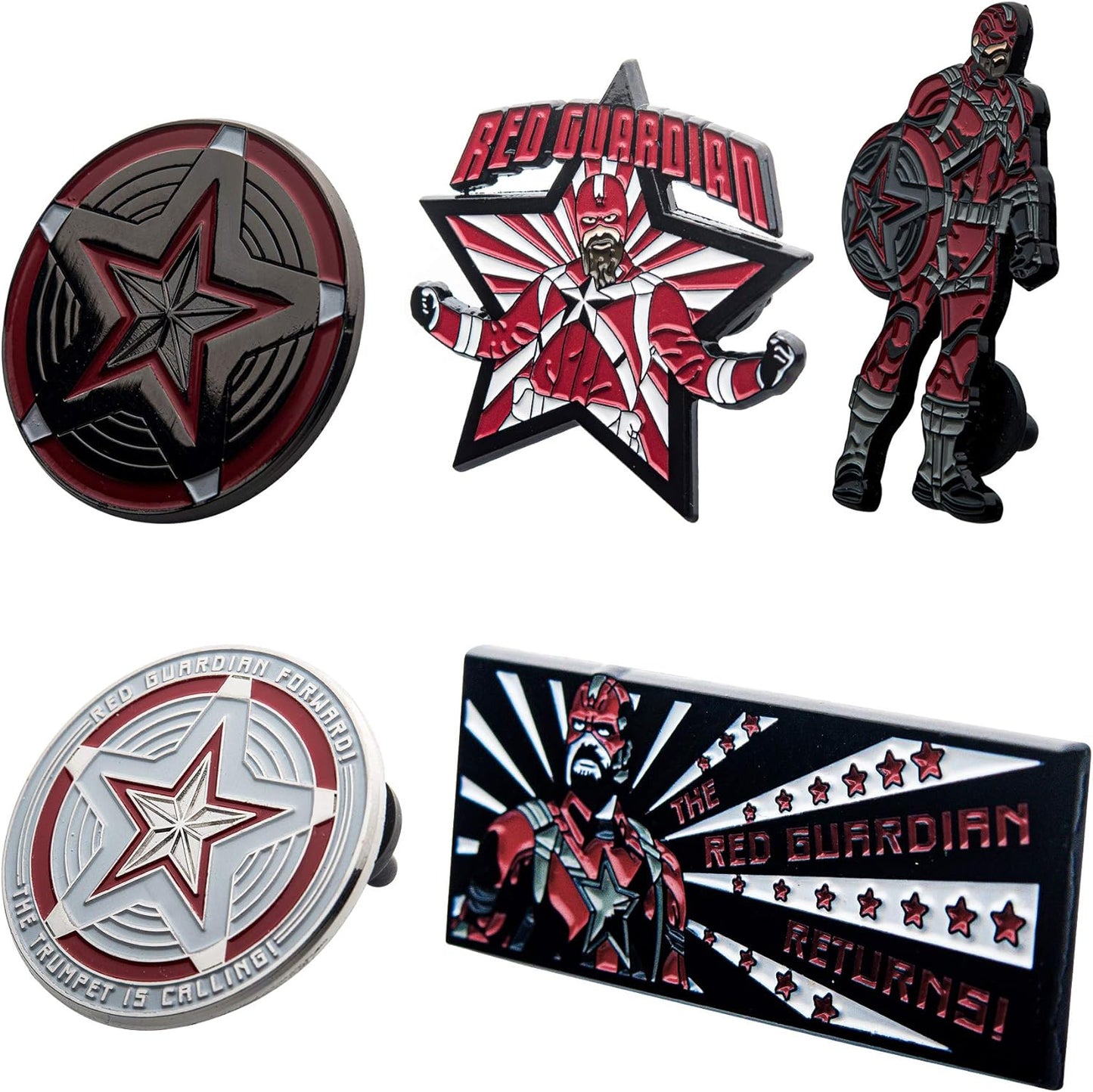 Marvel Studios Red Guardian Enamel Pin Set of 5 Amazon Exclusive