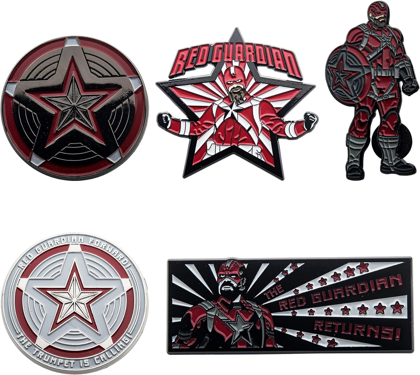 Marvel Studios Red Guardian Enamel Pin Set of 5 Amazon Exclusive