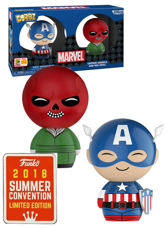 Funko Dorbz Marvel 2 Pack Captain America and Red Skull 2018 San Diego Comic Con (SDCC) Limited Edition