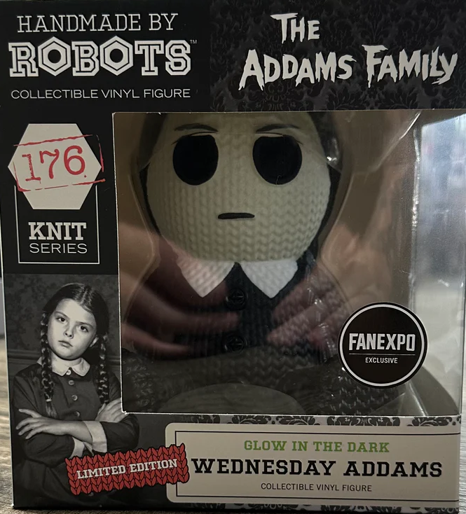 Handmade by Robots The Addams Family 176 Wednesday Addams Knit Series GITD Glow-in-the-Dark FanExpo Exclusive